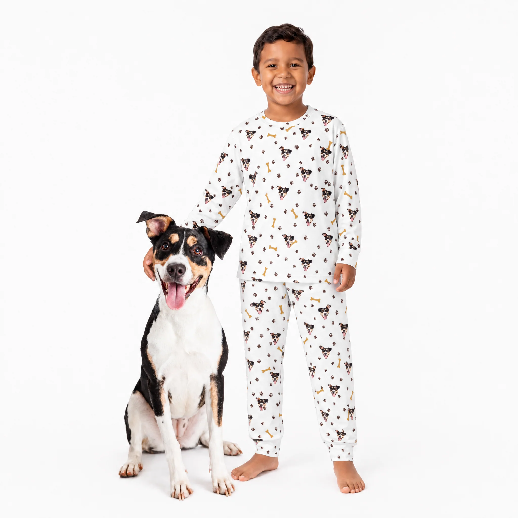 Kids Custom Pet Face Jogger Pajamas - Image 3