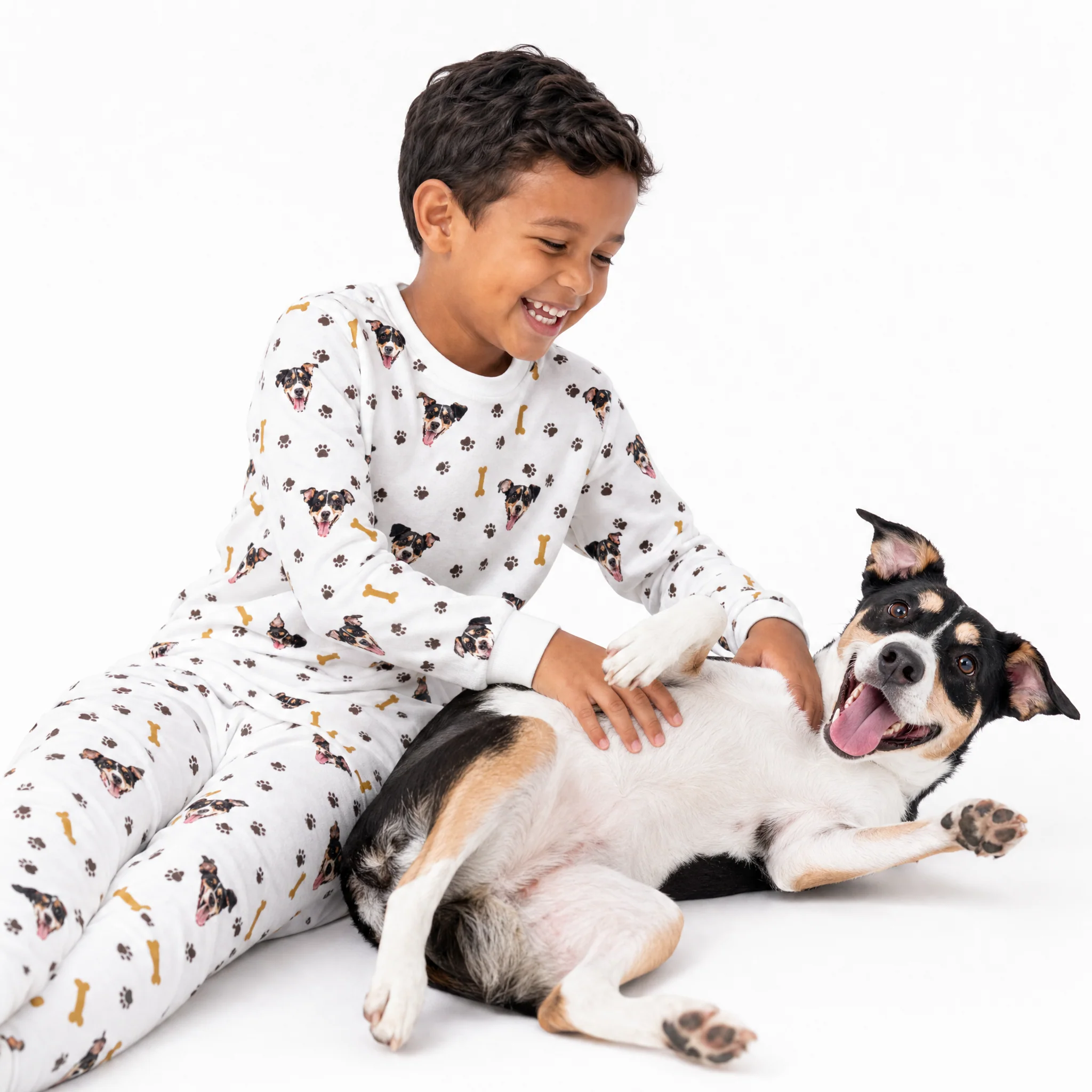 Kids Custom Pet Face Jogger Pajamas - Paws and Bones - Image 3