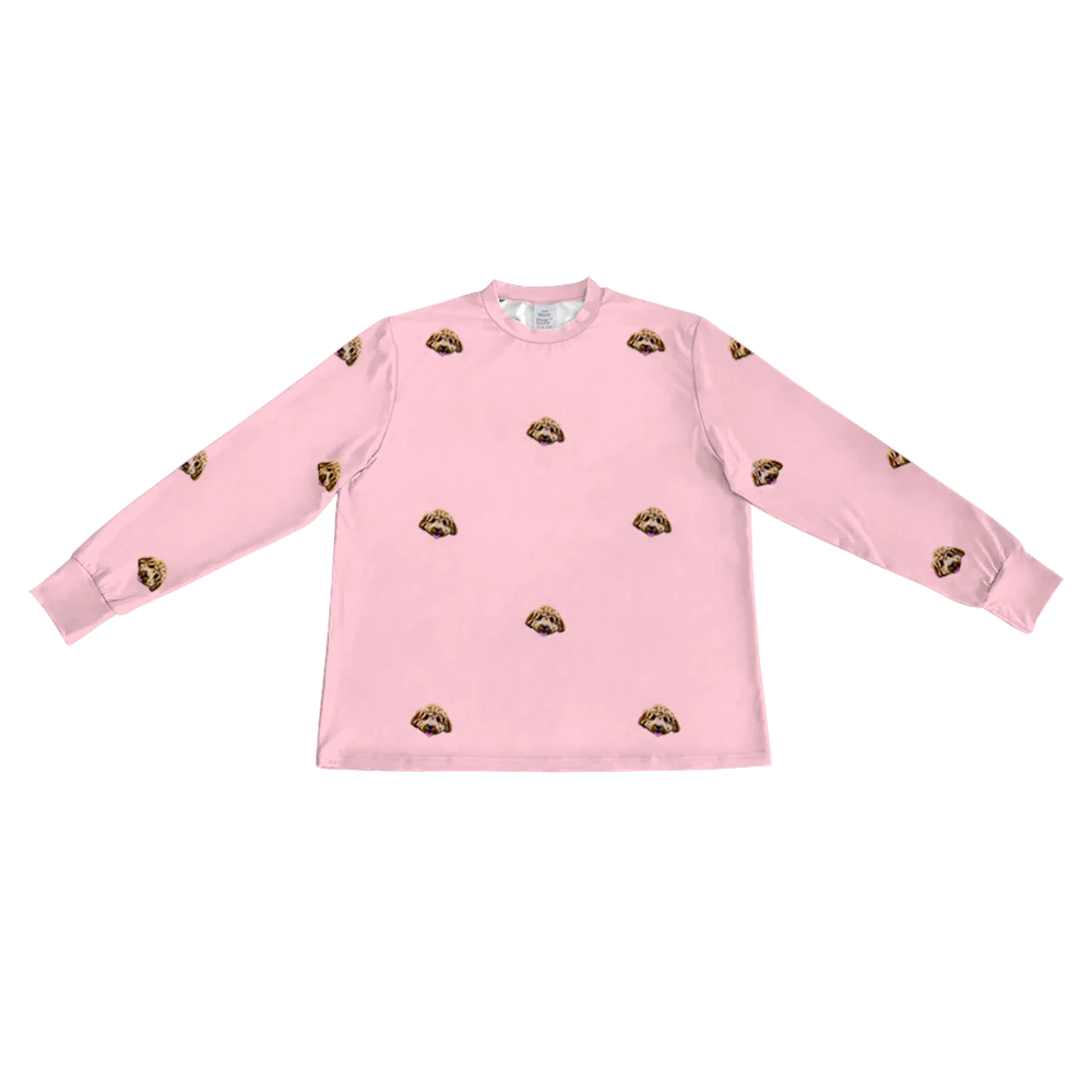 Kids Custom Pet Face Jogger Pajamas - Pink Dream - Image 6