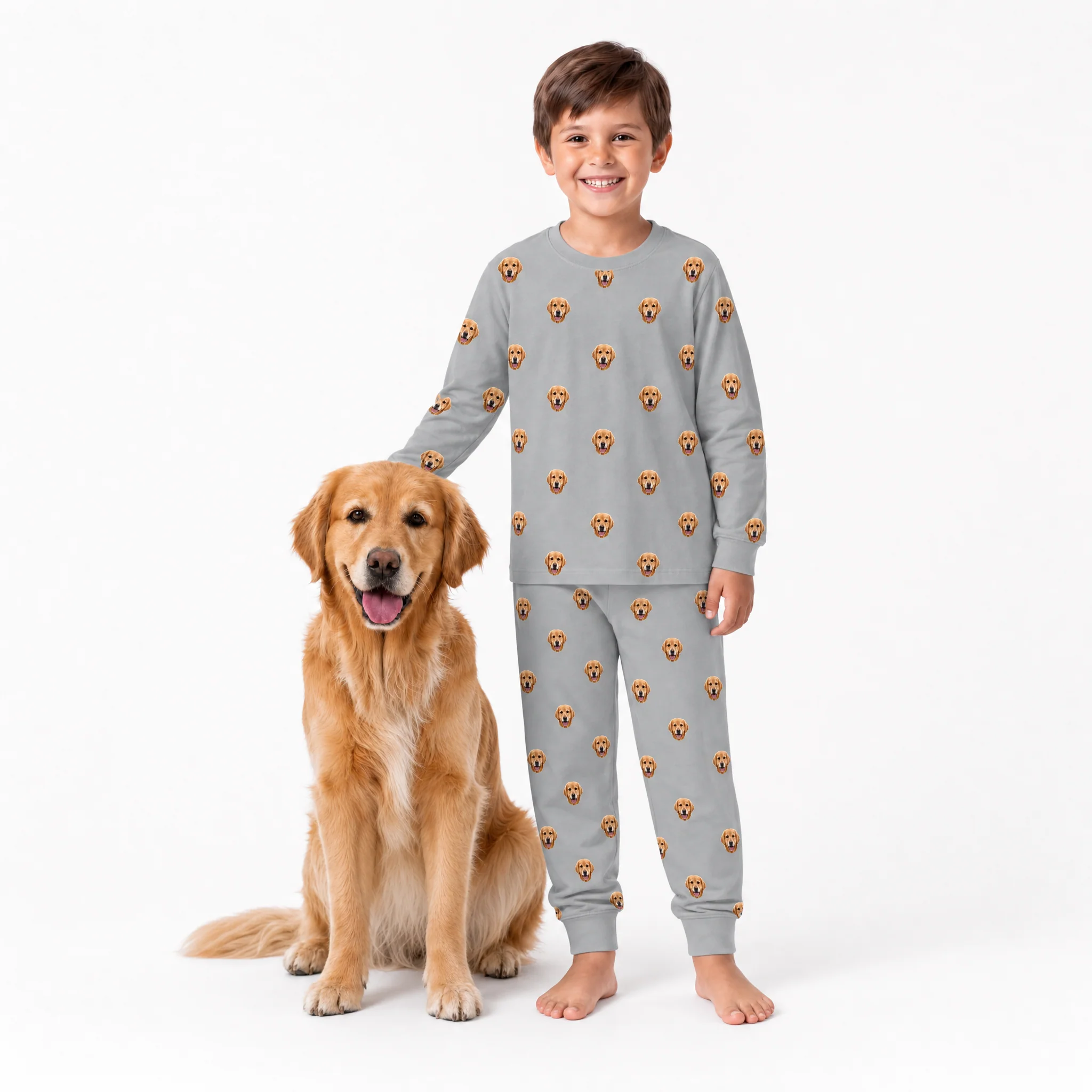 Kids Custom Pet Face Jogger Pajamas - Image 11