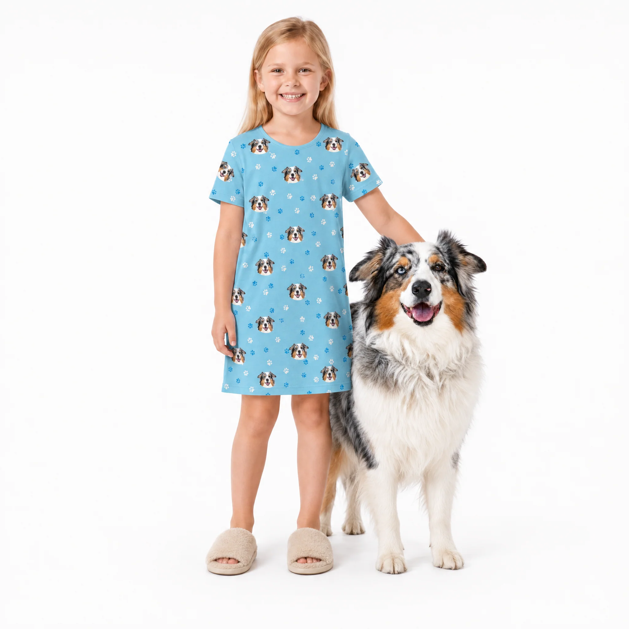 Kids Custom Pet Face Nightgowns - Image 3