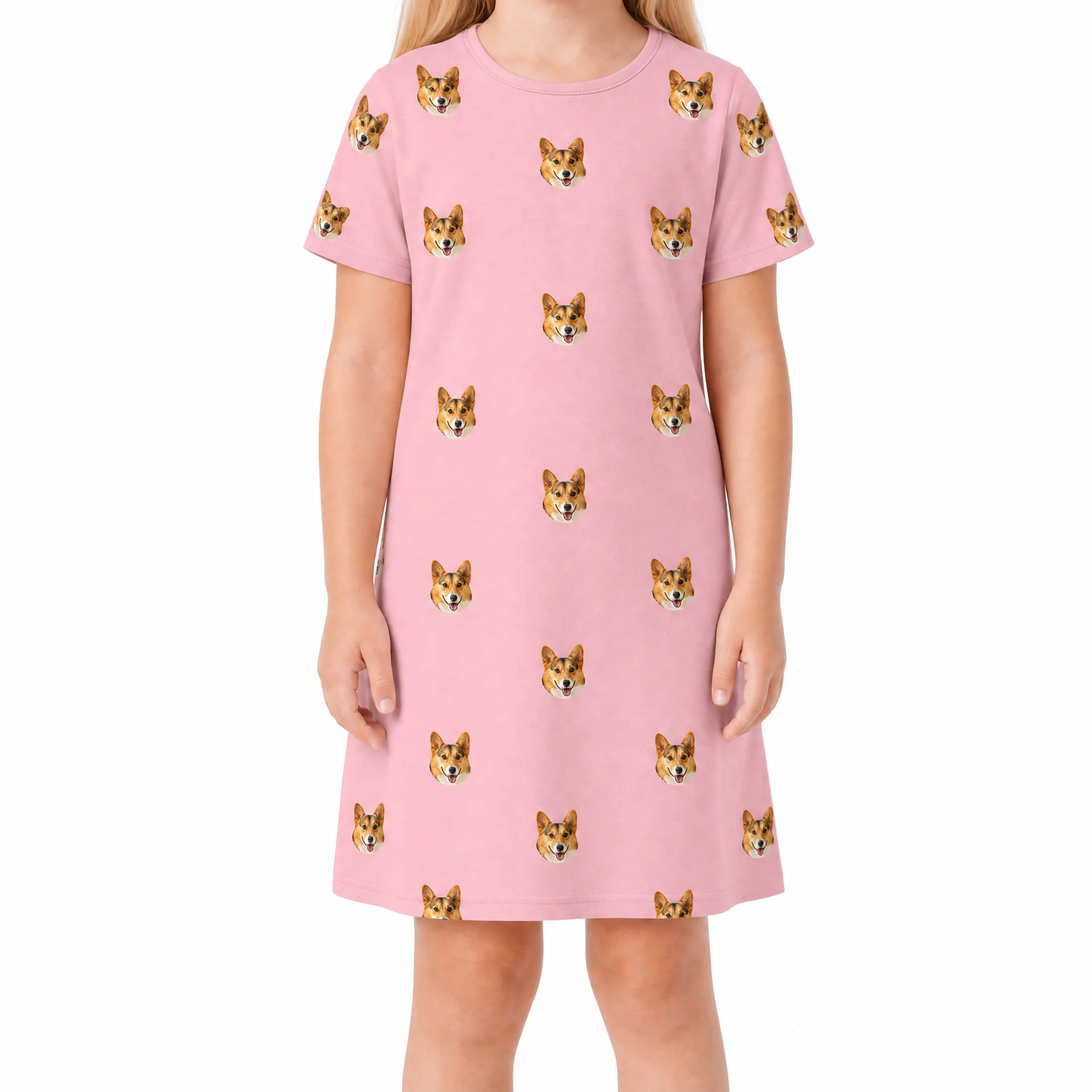 Kids Custom Pet Face Nightgowns - Pink Dream - Image 2