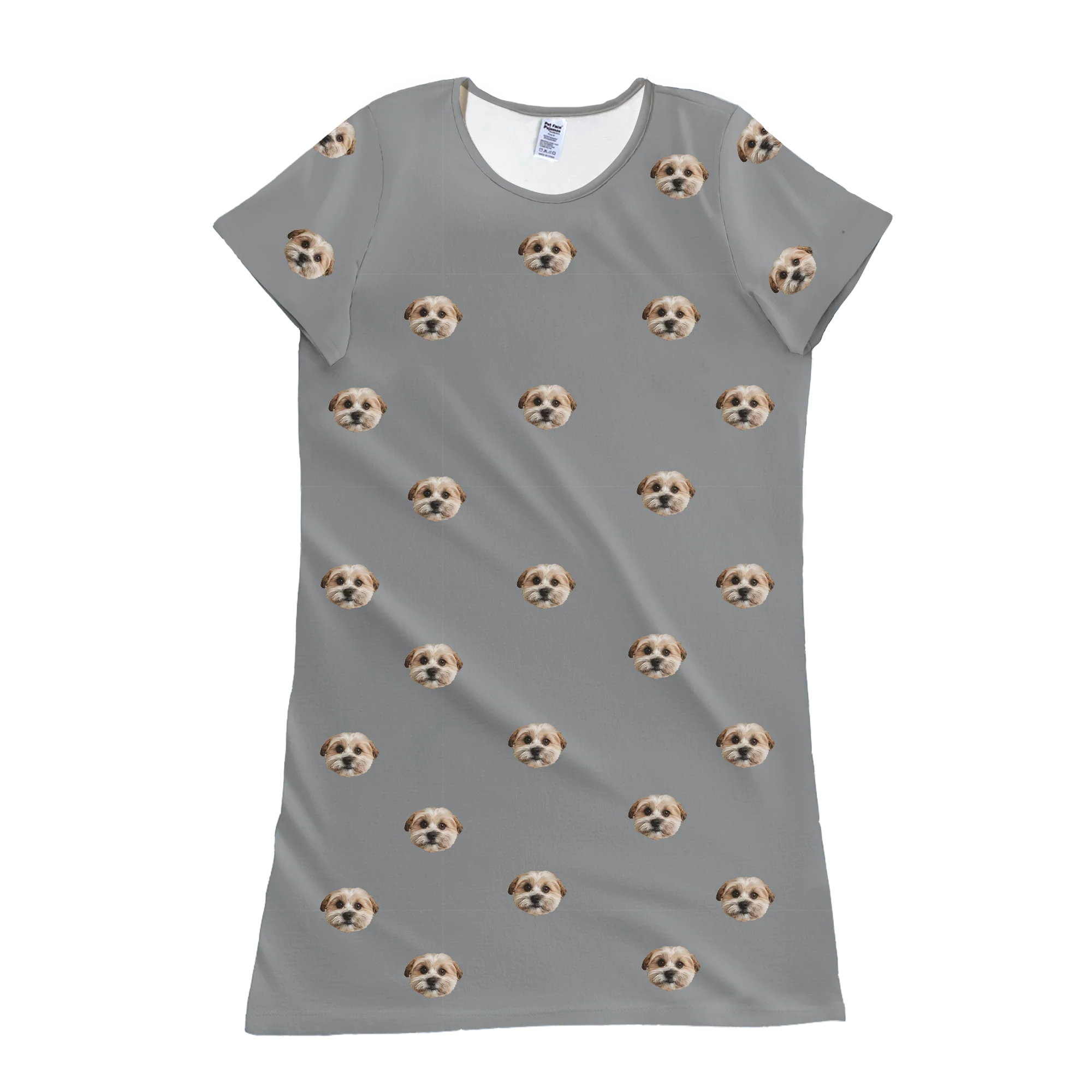 Kids Custom Pet Face Nightgowns - Slate Gray - Image 4