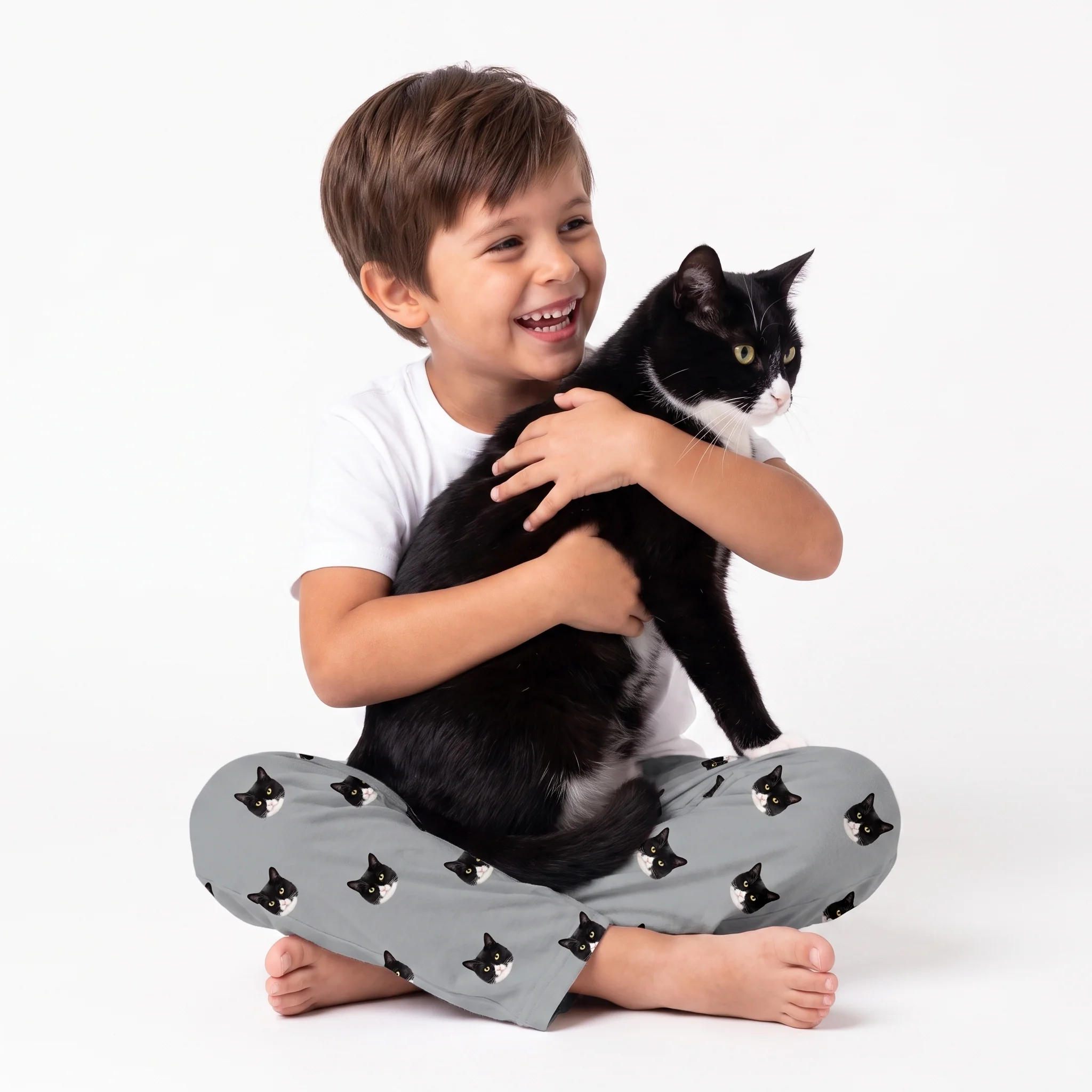 Kids Custom Pet Face Pajama Pants - Image 11