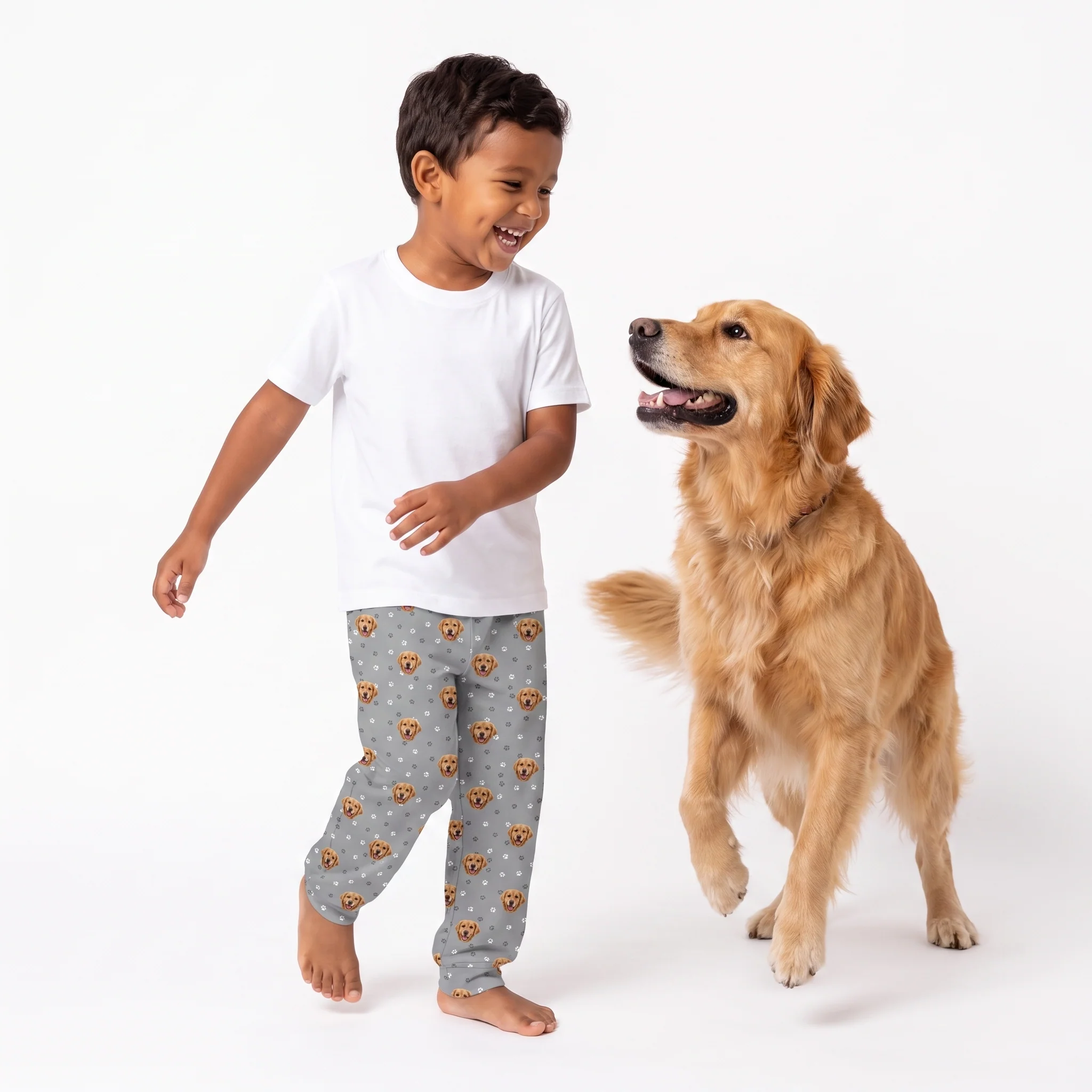 Kids Custom Pet Face Pajama Pants - Image 15