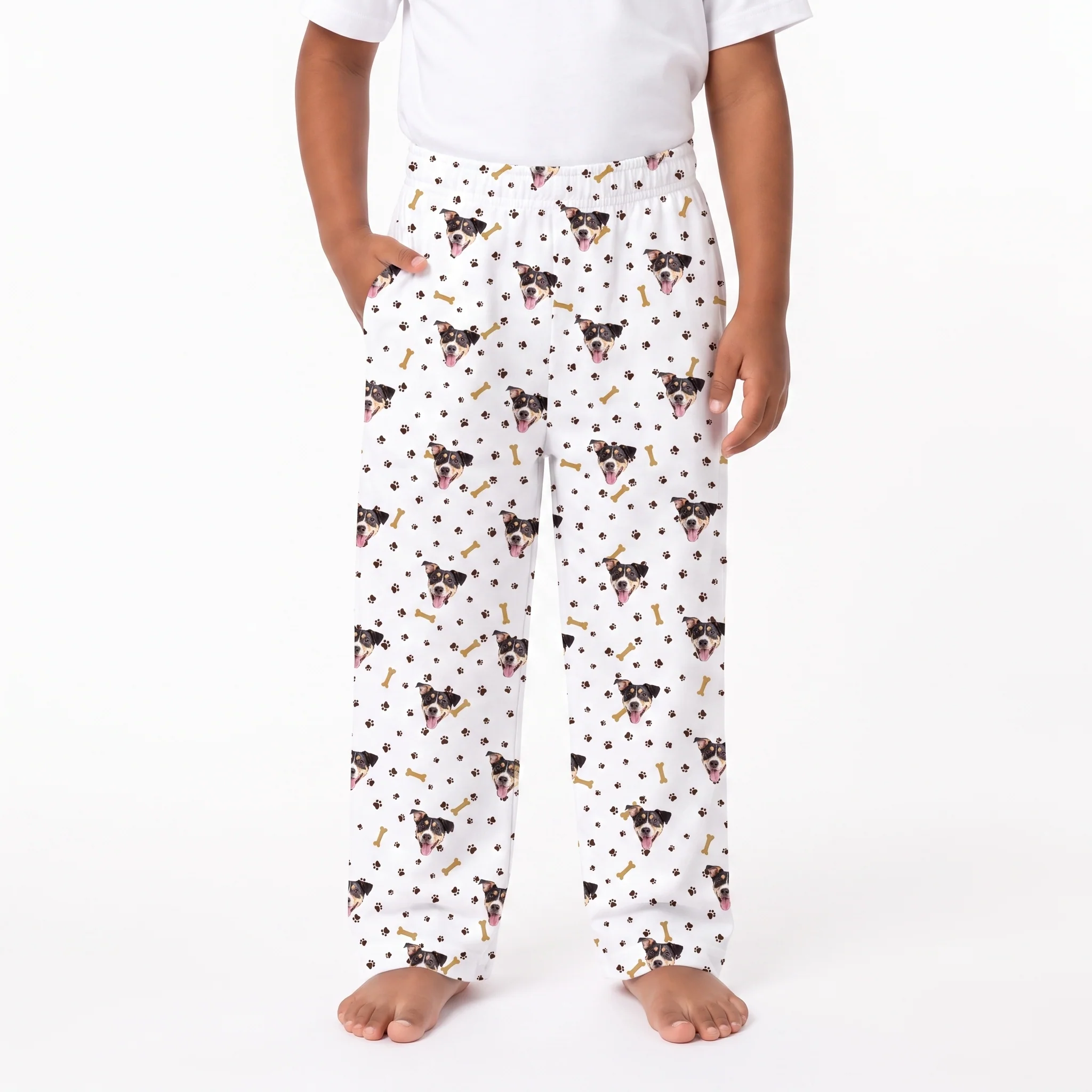 Kids Custom Pet Face Pajama Pants - Paws and Bones - Image 2