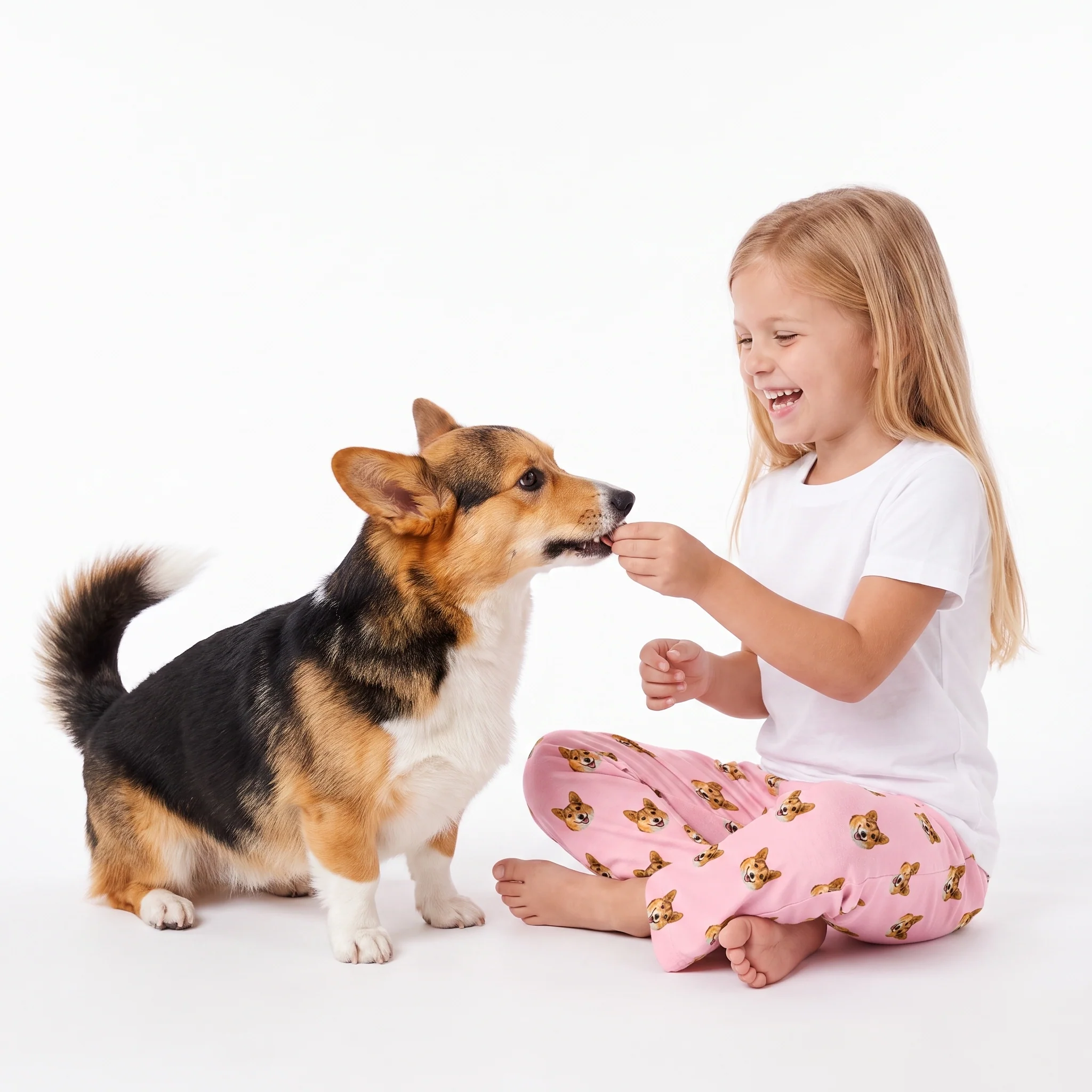 Kids Custom Pet Face Pajama Pants - Pink Dream - Image 3