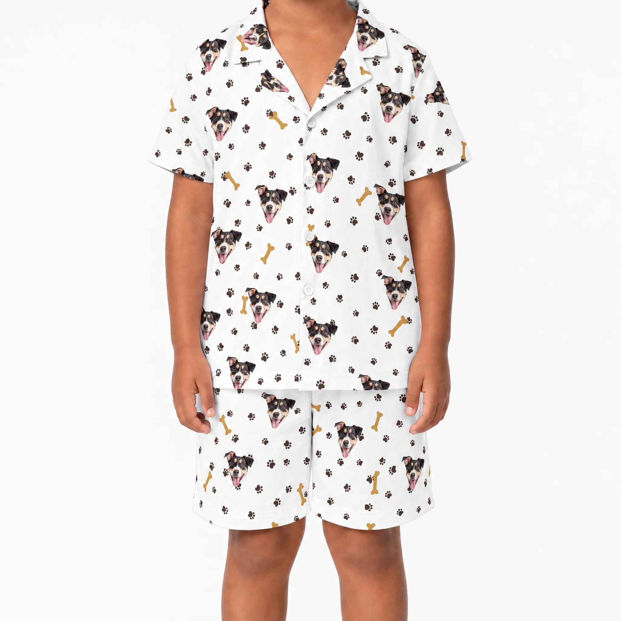 Kids Custom Pet Face Pajamas - Paws and Bones - Image 3