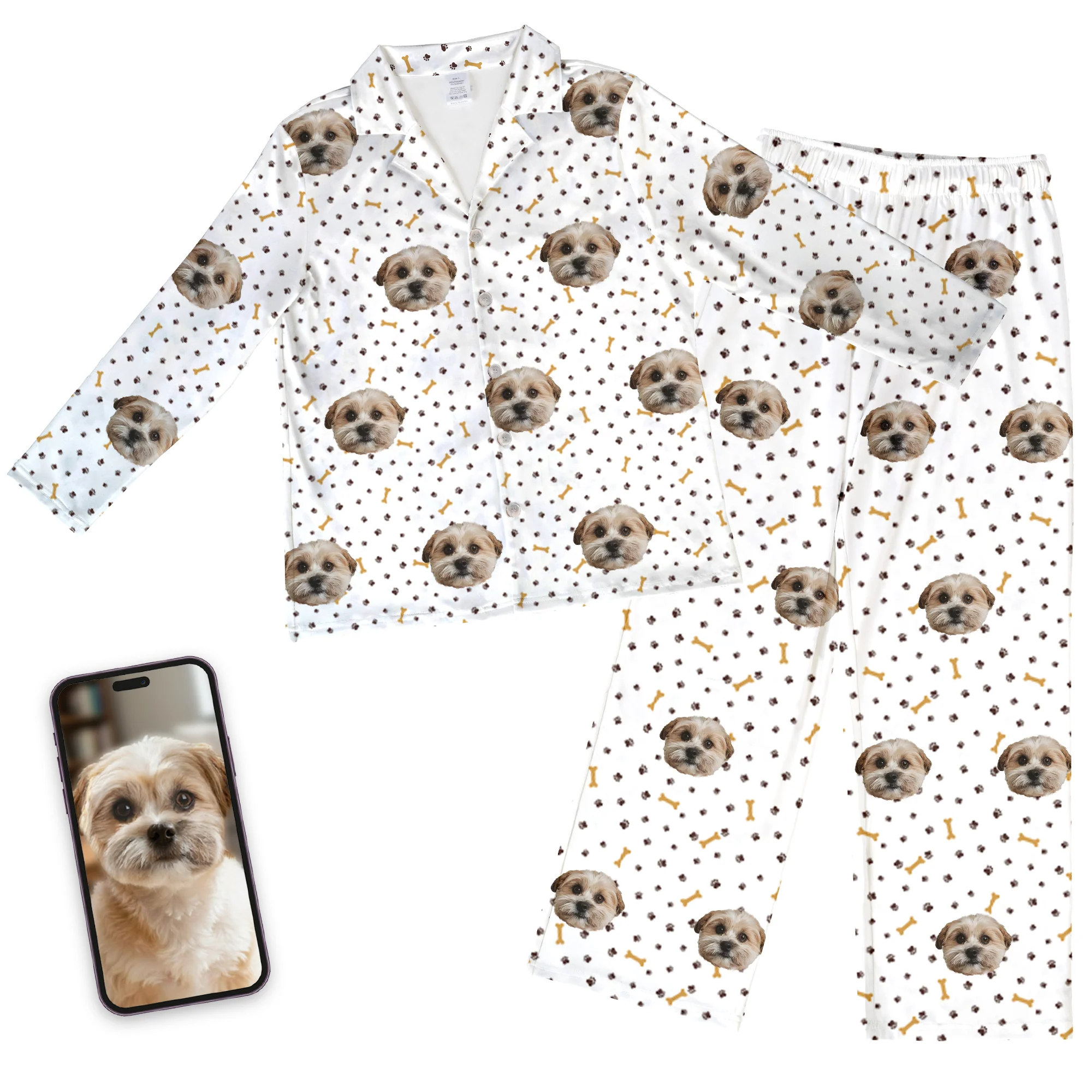 Kids Custom Pet Face Pajamas - Paws and Bones - Image 7