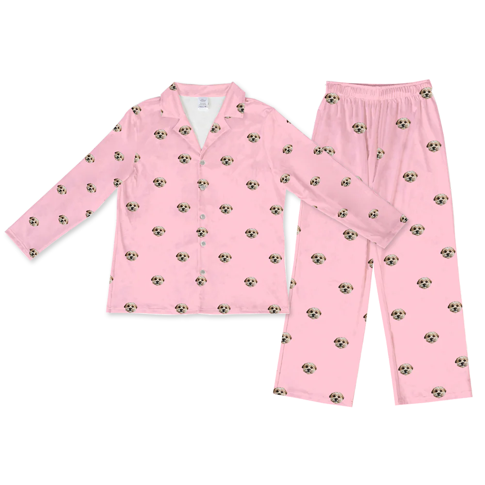 Kids Custom Pet Face Pajamas - Pink Dream - Image 9