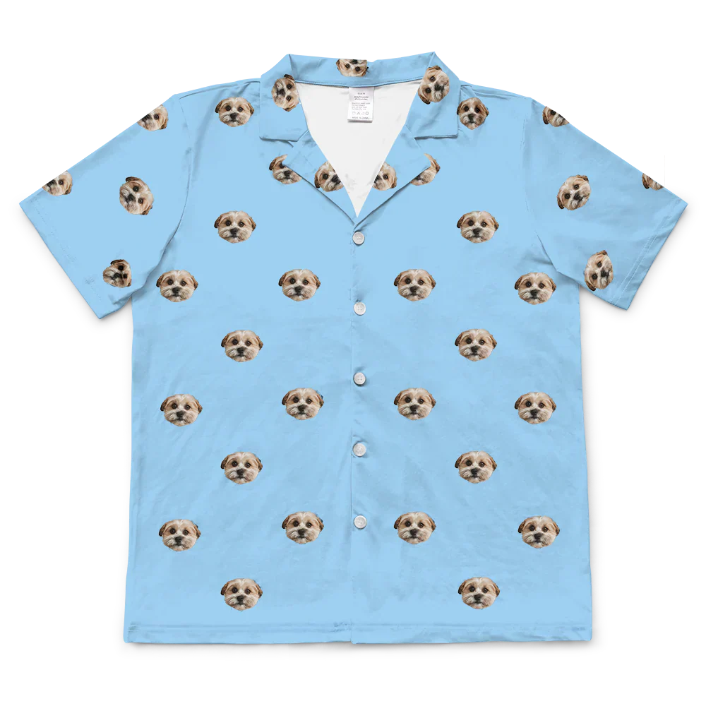 Kids Custom Pet Face Pajamas - Sky Blue - Image 11