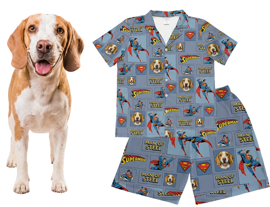 Kids Superman Pajamas with Your Pet's Face - Image 8