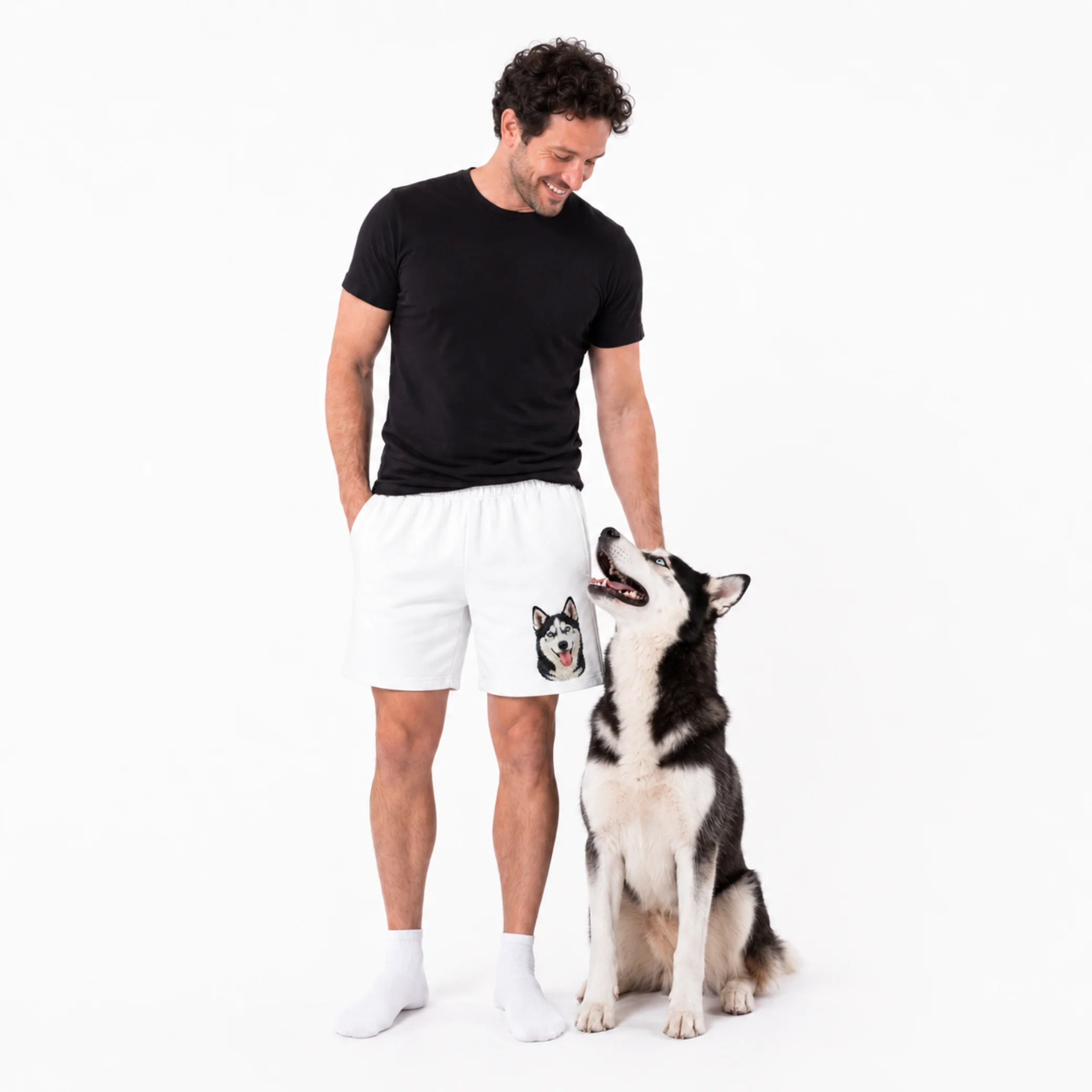 Men's Custom Lounge Shorts with Your Pet's Face - Image 4