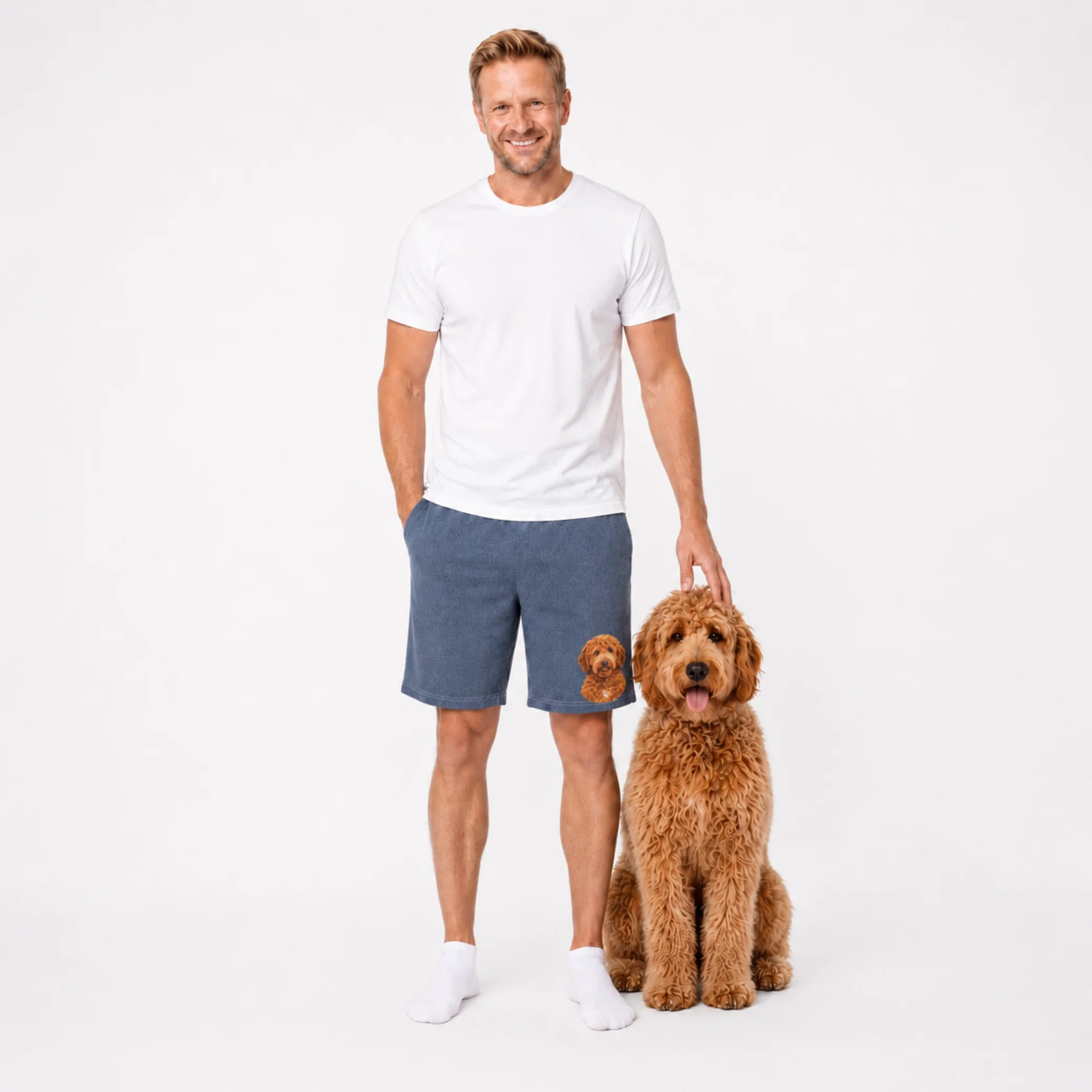 Men's Custom Lounge Shorts with Your Pet's Face - Image 11