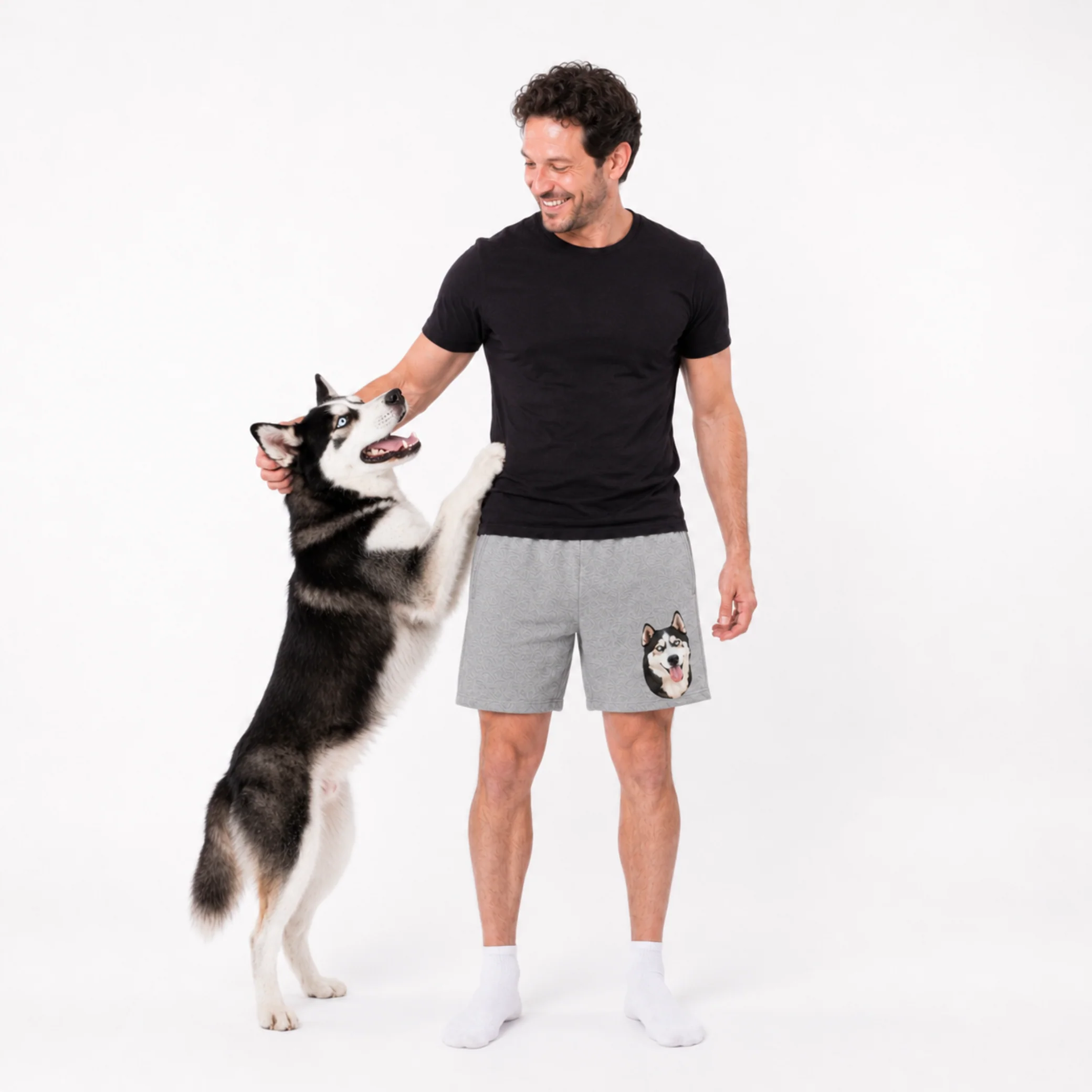 Men's Custom Lounge Shorts with Your Pet's Face - Image 14