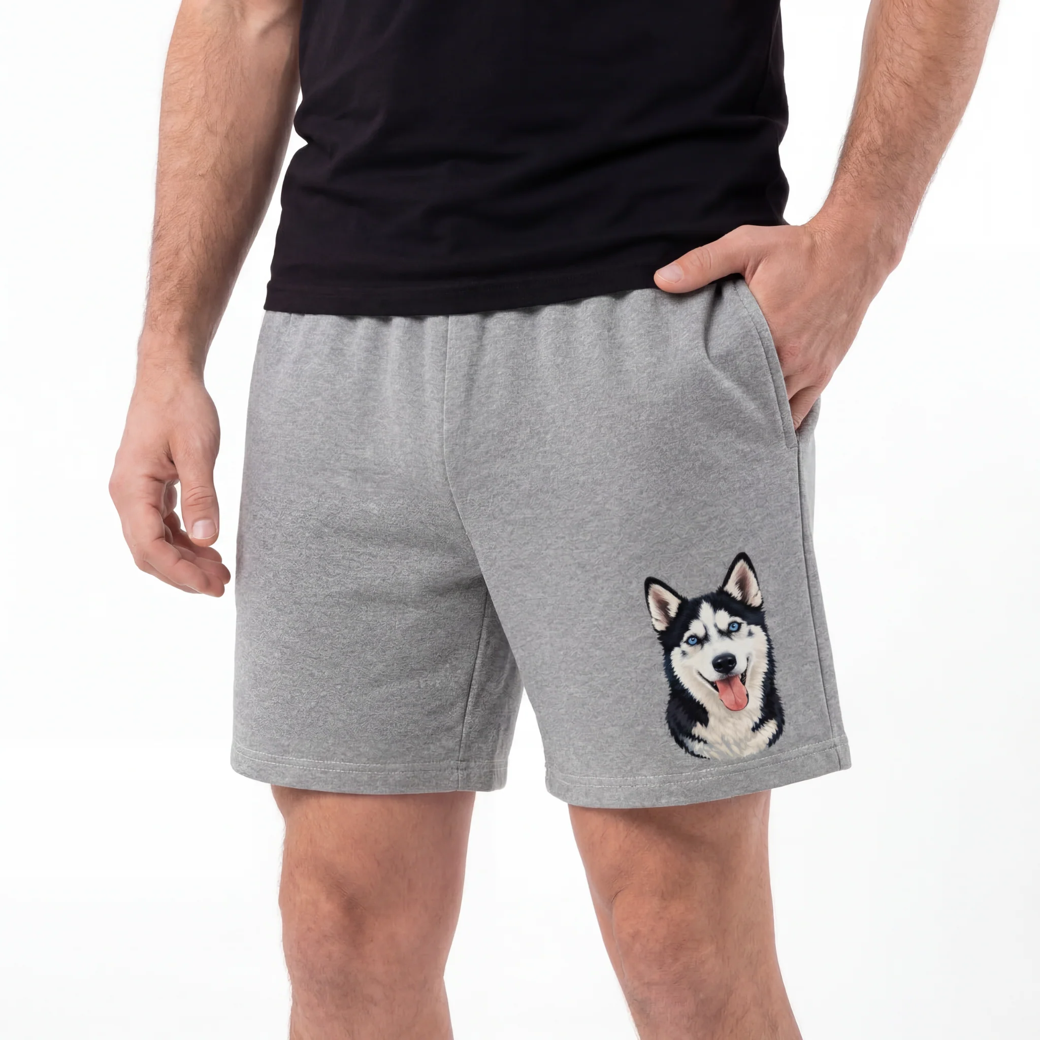 Men's Custom Lounge Shorts with Your Pet's Face - Image 7