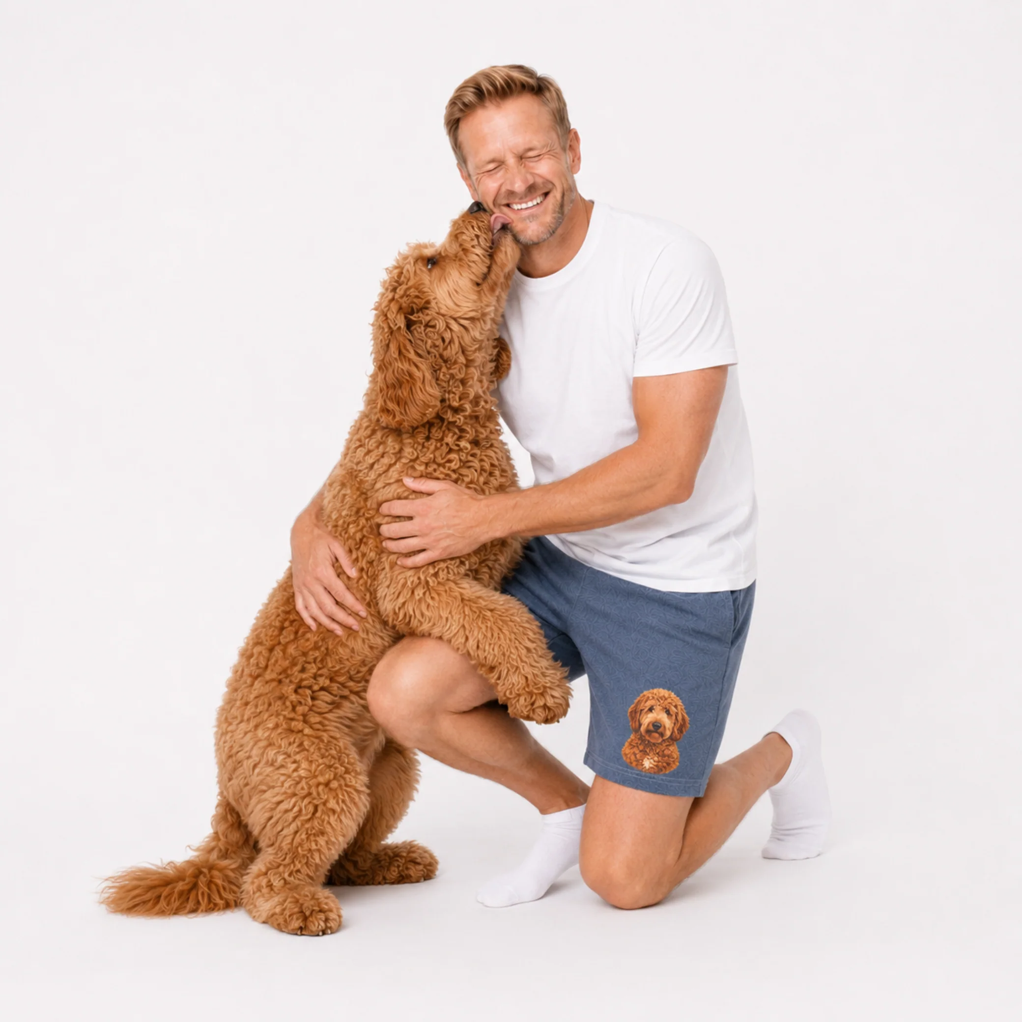 Men's Custom Lounge Shorts with Your Pet's Face - Image 9