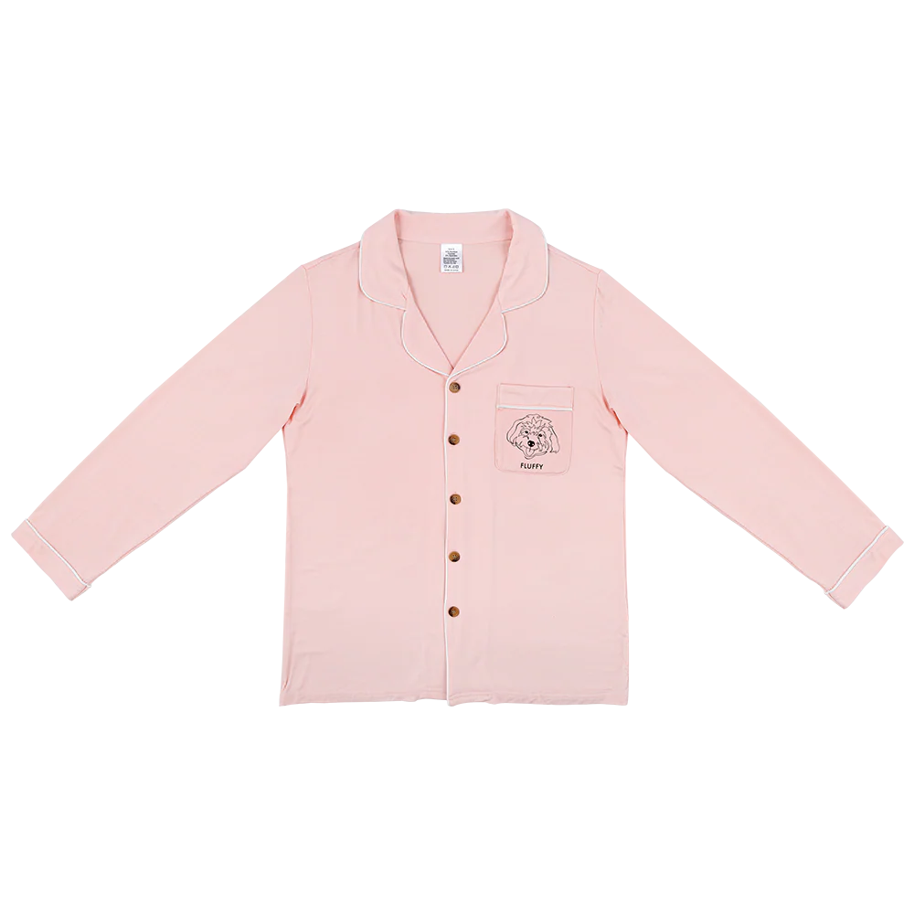 Premium Women's Bamboo Custom Pet Face Pajamas - Light Pink - Image 10