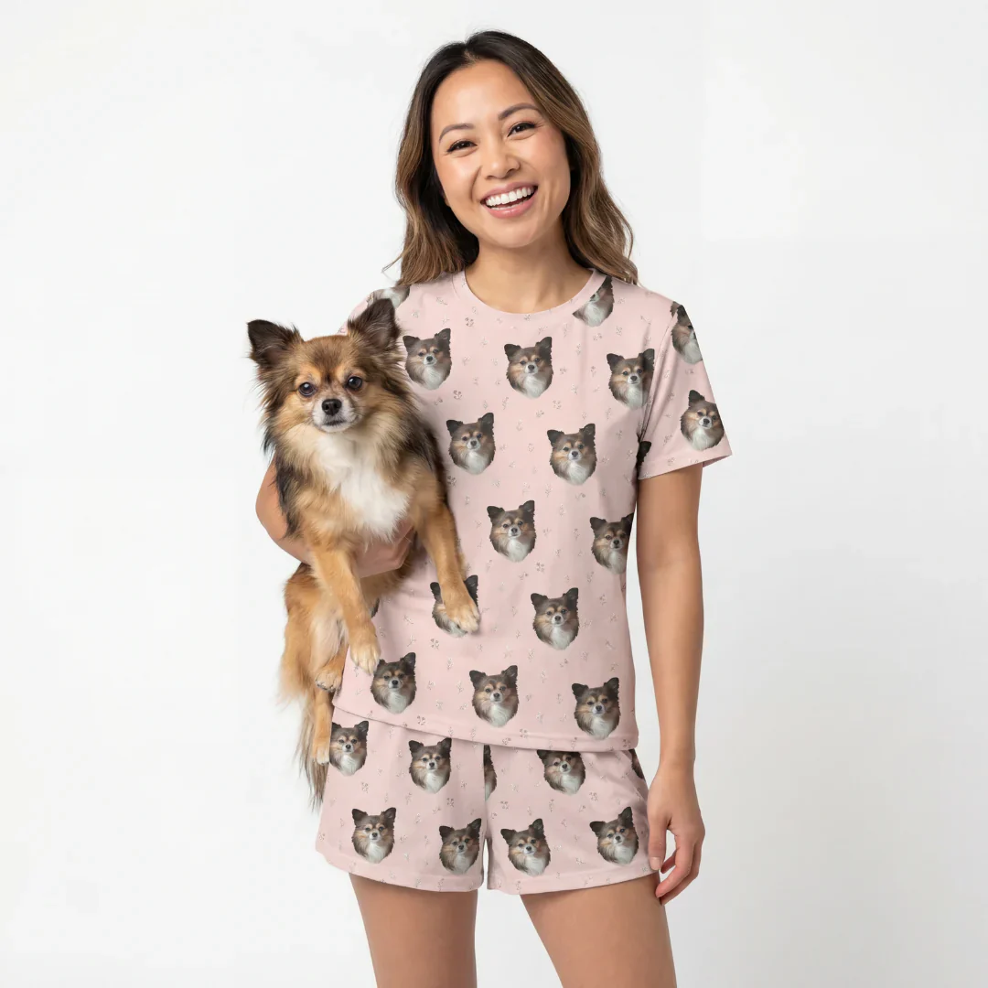 Relaxed T-Shirt Pajama Set | Pet Face Pajamas - Image 5