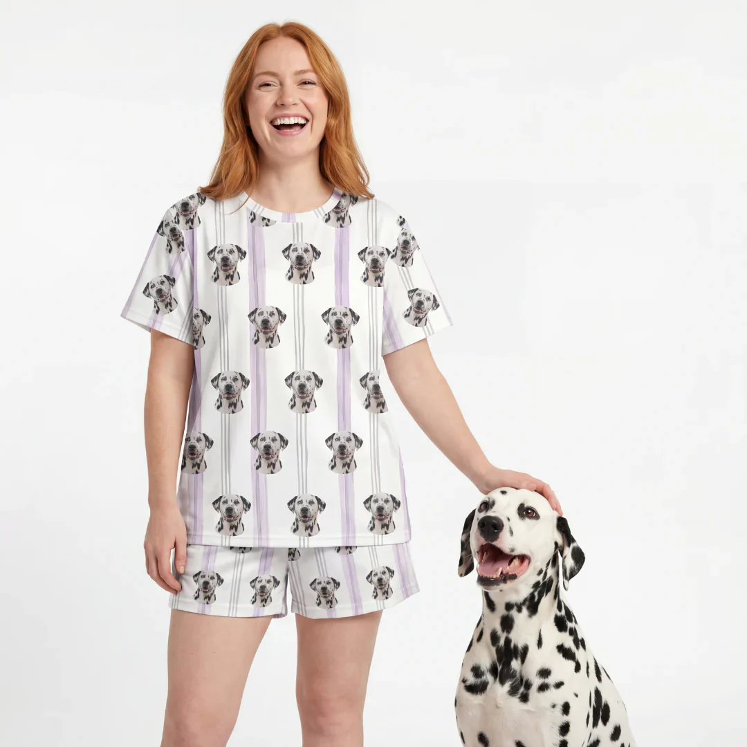 Relaxed T-Shirt Pajama Set | Pet Face Pajamas - Image 3
