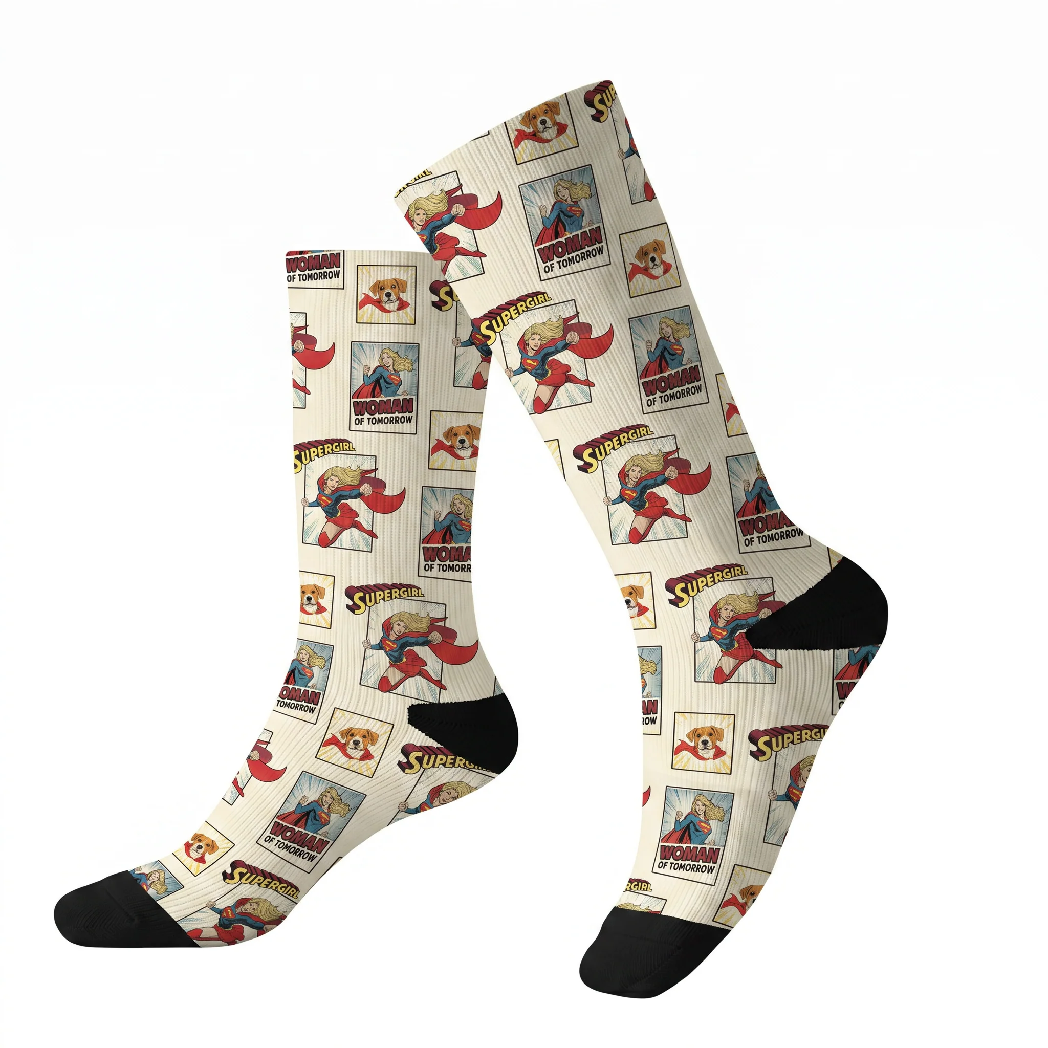 Custom Supergirl Socks with Your Pet’s Face - Image 3
