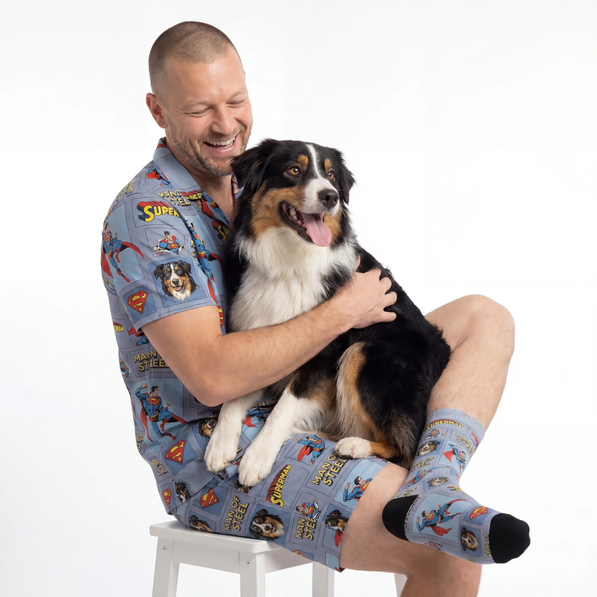 Superman Pajamas with Your Pet's Face - Man Of Steel - Image 3