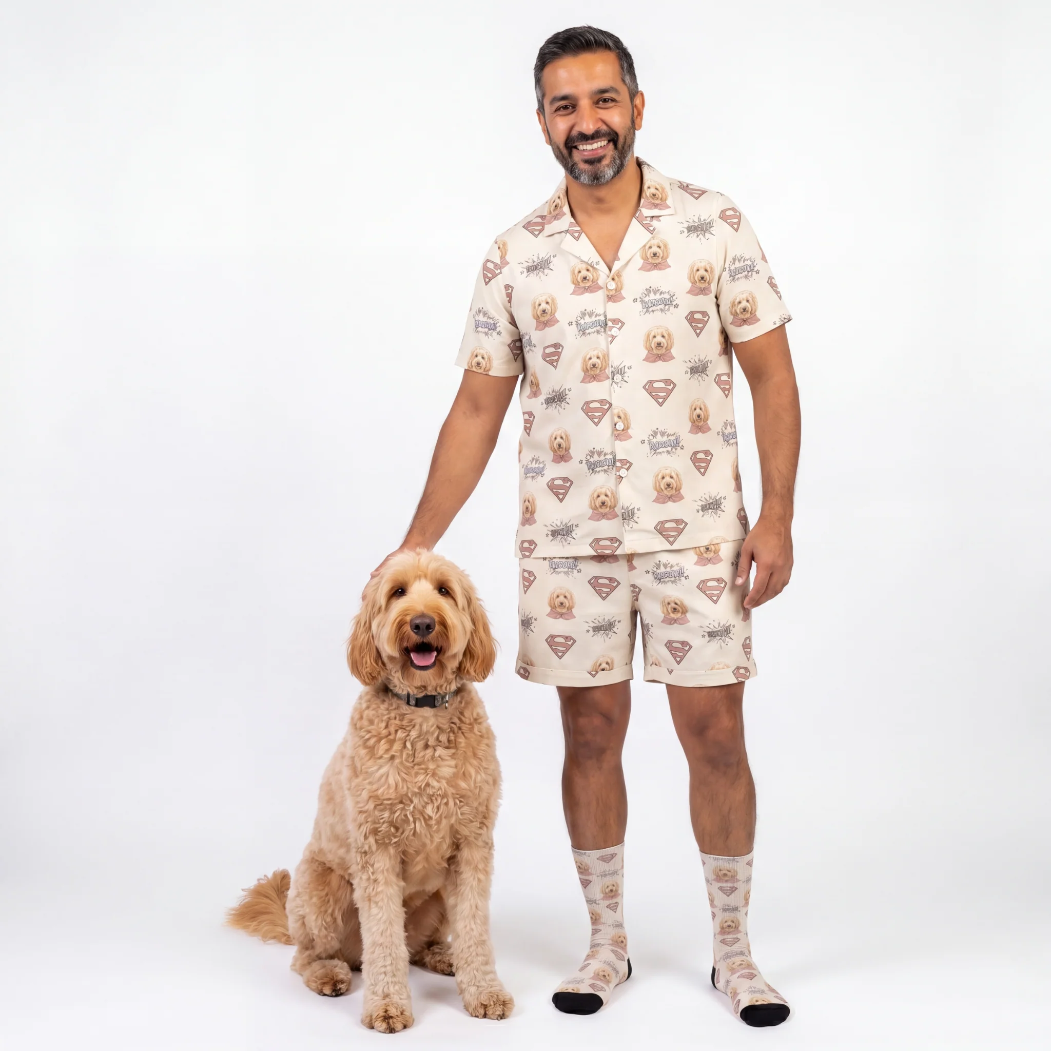 Superman Pajamas with Your Pet's Face - Superman Sketch