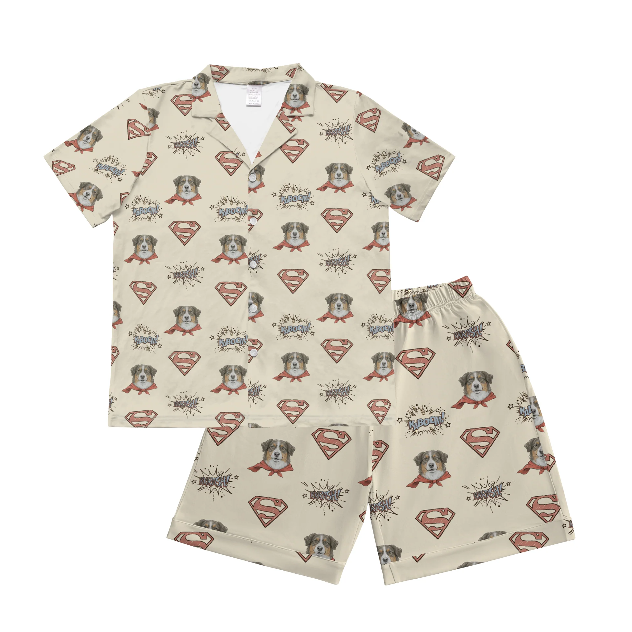 Men's Superman Pajamas with Your Pet's Face - Image 5