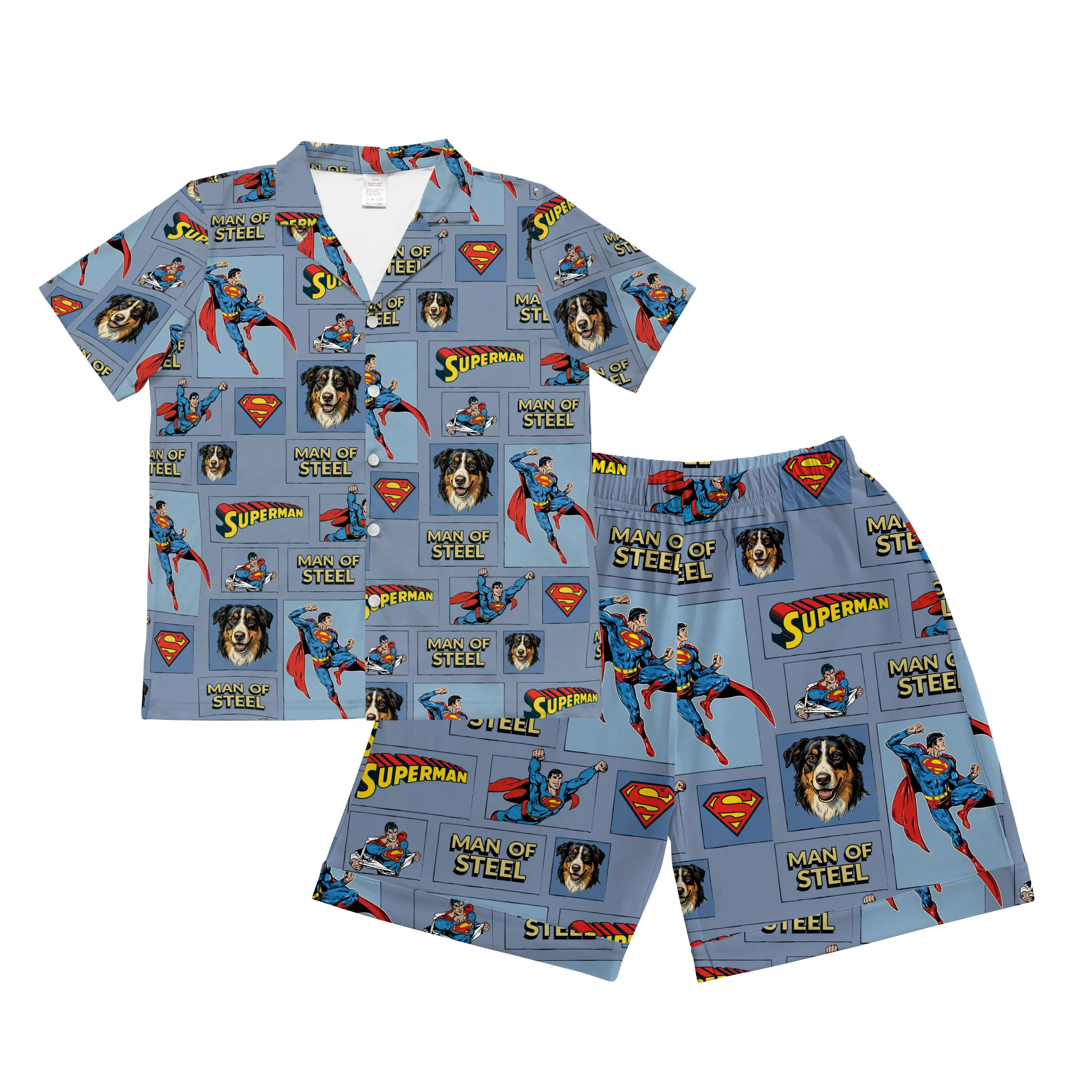 Men's Superman Pajamas with Your Pet's Face - Image 6