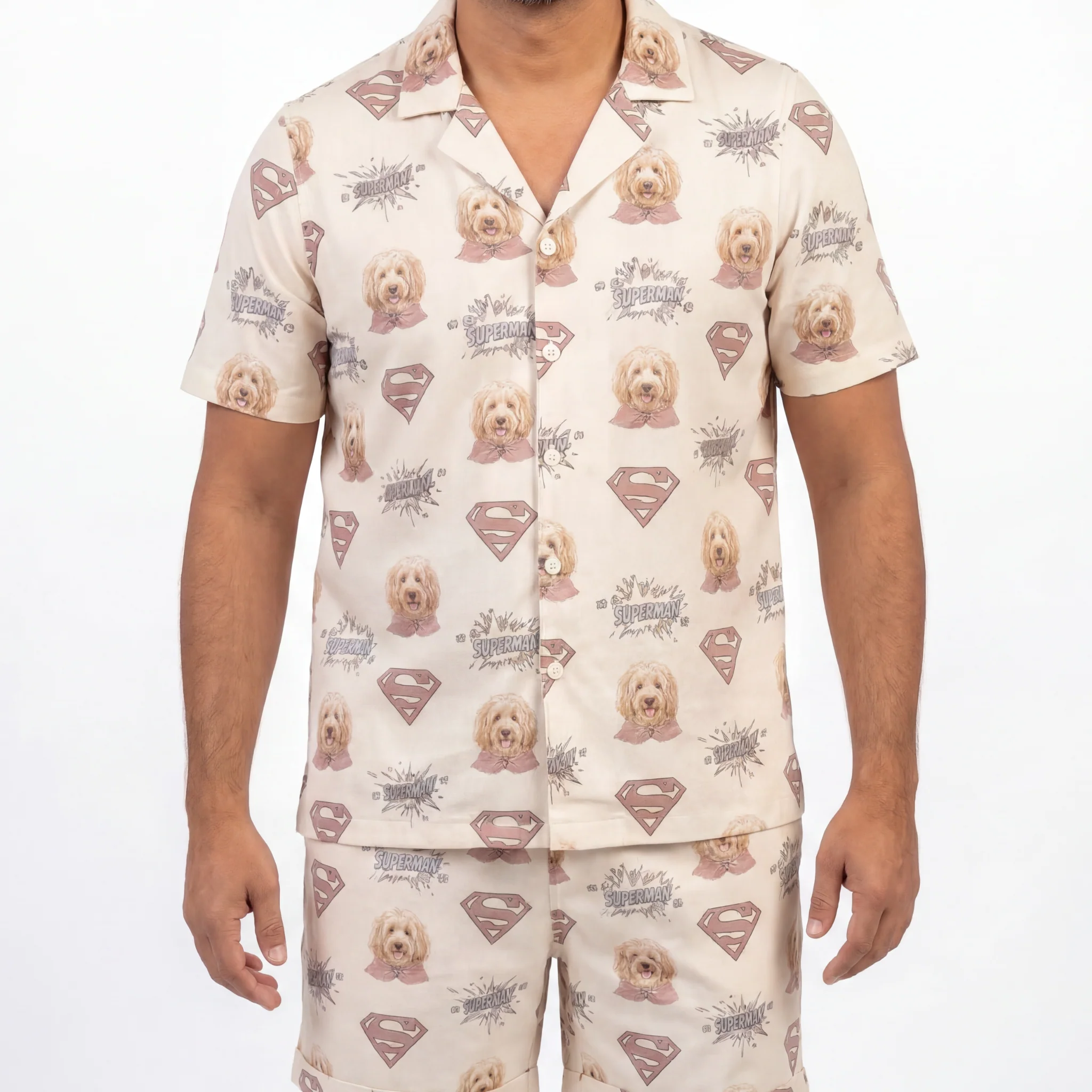 Men's Superman Pajamas with Your Pet's Face - Image 7