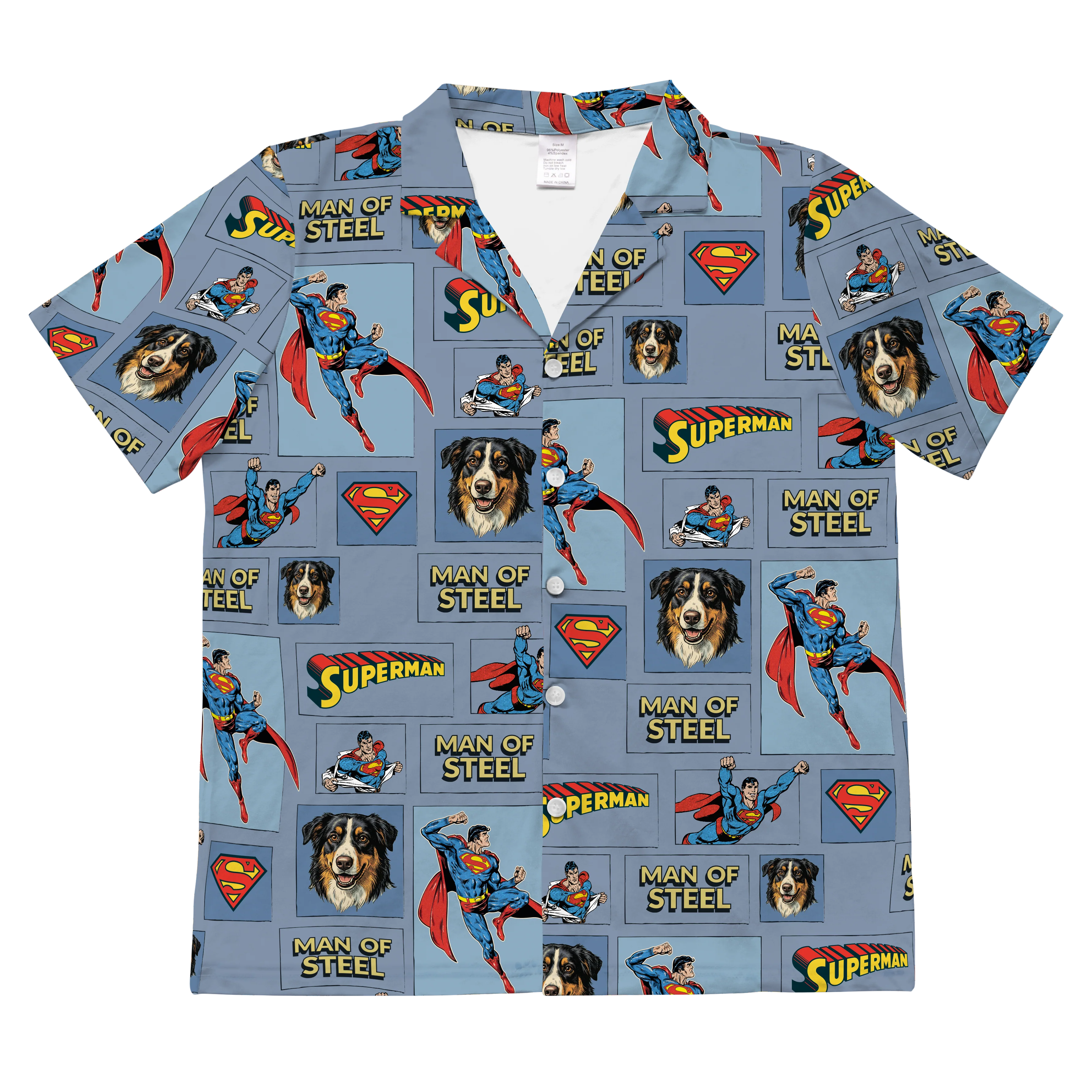 Superman Pajamas with Your Pet's Face - Man Of Steel - Image 4