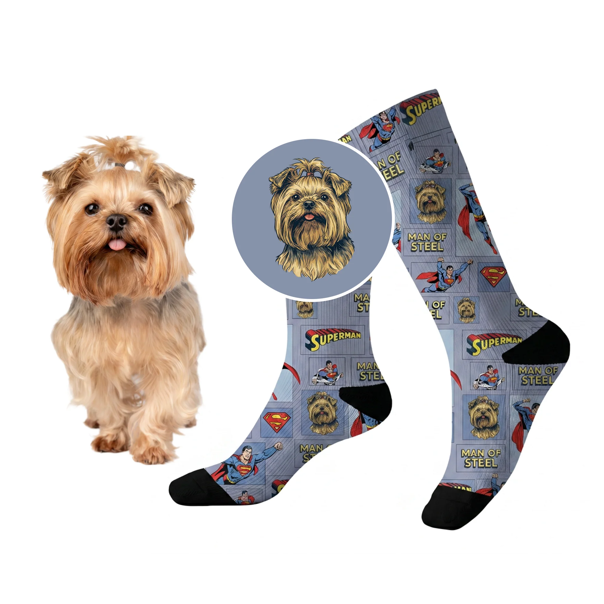 Superman Socks with Your Pet's Face - Image 3