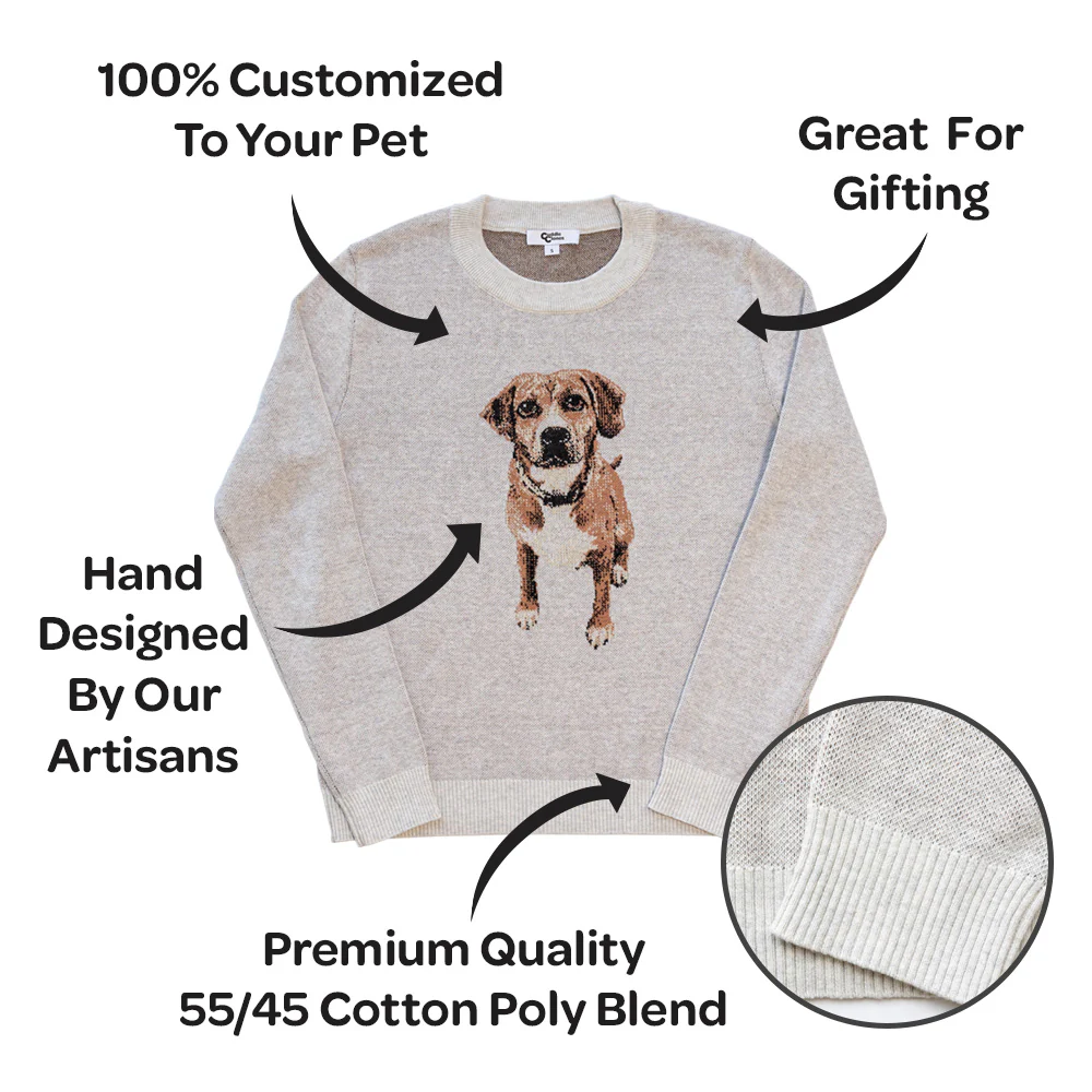 Heart Sleeve Custom Knit Pet Sweater - Image 3