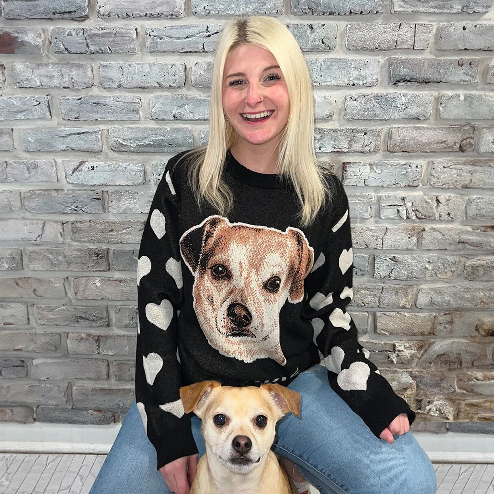 Heart Sleeve Custom Knit Pet Sweater - Image 4