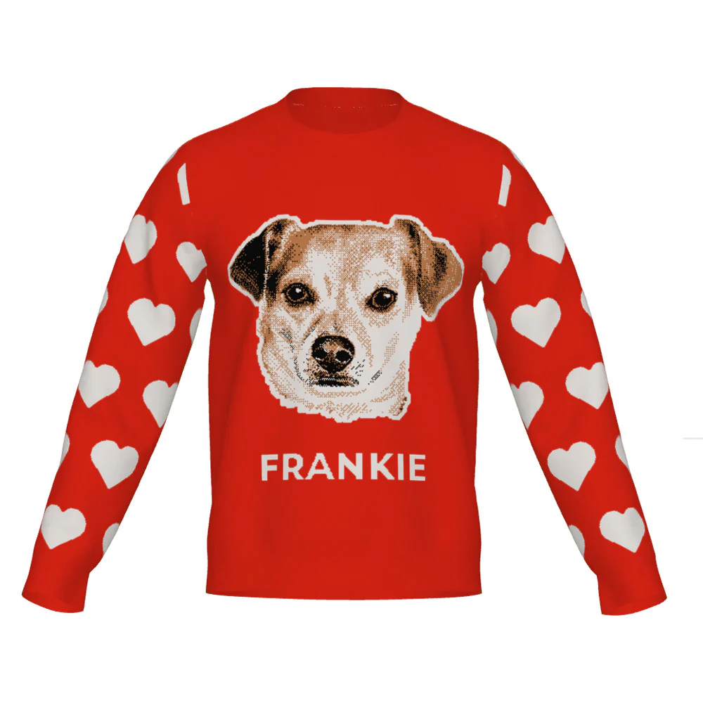 Heart Sleeve Custom Knit Pet Sweater - Image 6