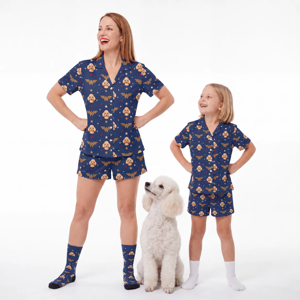 Wonder Woman Button Down Pajamas with Your Pet's Face - Image 5