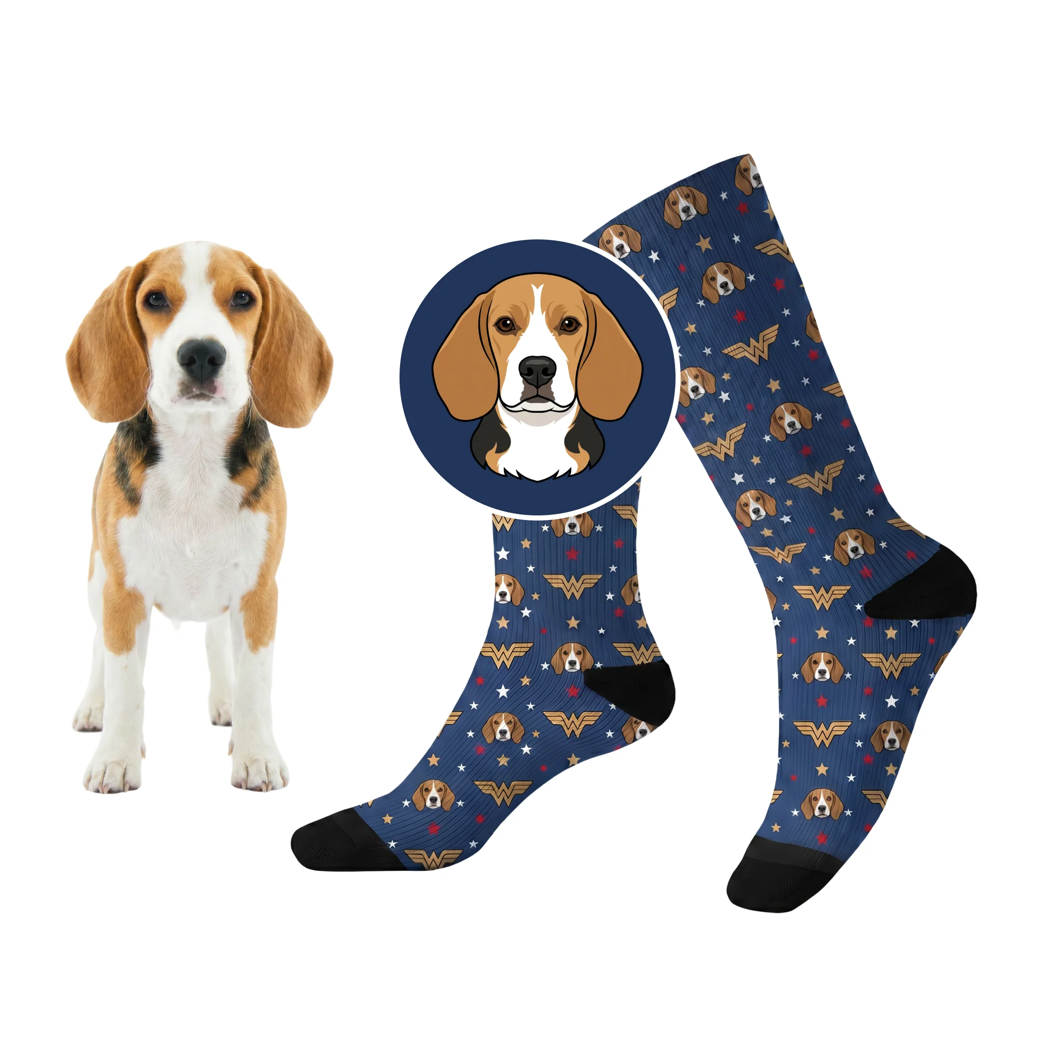 Wonder Woman Socks with Your Pet's Face - Image 3