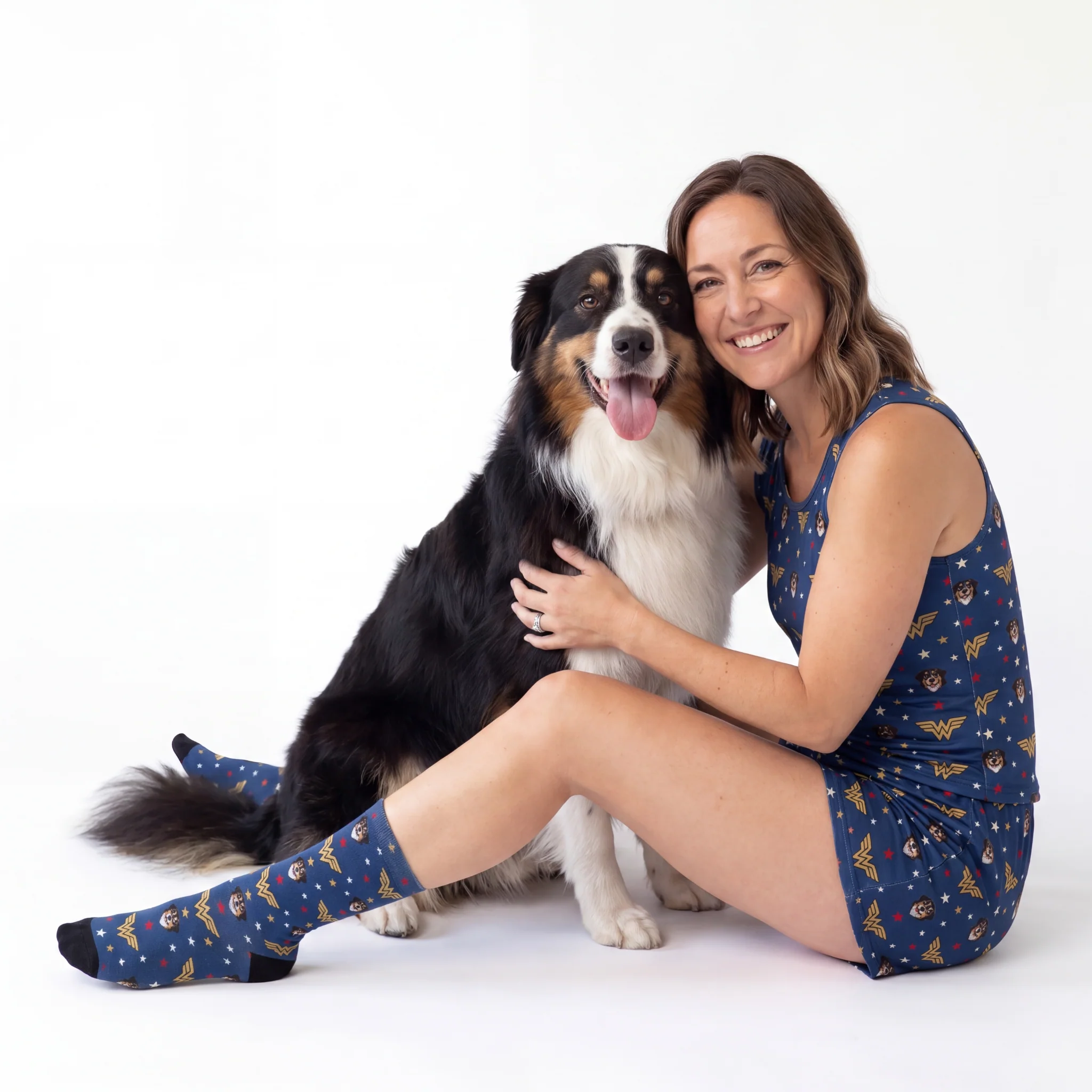 Wonder Woman Tank Top Pajama Set with Your Pet’s Face - Image 6
